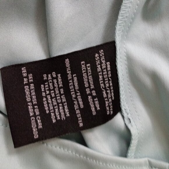 New R&M Richards Maxi Dress Fit Flare Aqua Blue Glitter Empire Waist 14 P Women - Picture 5 of 8